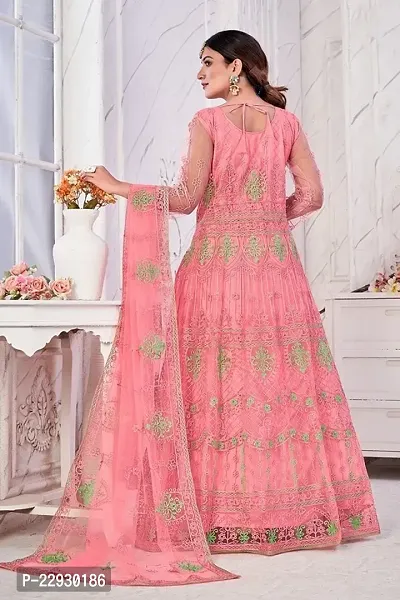 Pink Net Embroidery Anarkali Salwar Suit For Women-thumb4