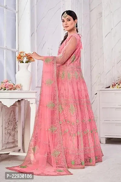 Pink Net Embroidery Anarkali Salwar Suit For Women-thumb2