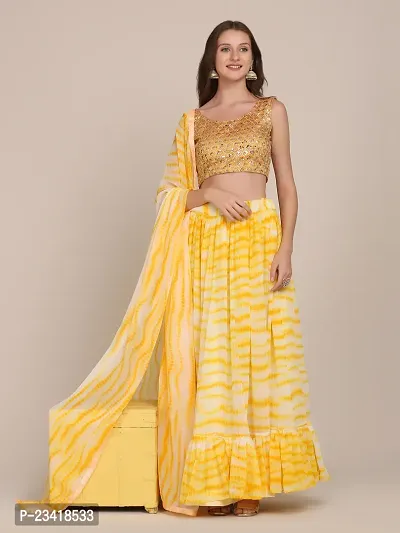 Embellished yellow color Lehenga Choli Set with Dupatta