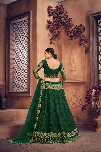 Bottle Green Colour Lehenga With Full Flare And Embroidery Work-thumb2