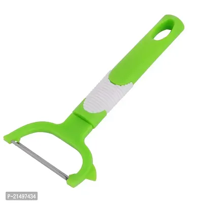 SKAB Plastic Handle Metal Vegetable Fruit Peeler Cutter (Green- White)-thumb2