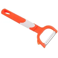 SKAB Plastic Handle Metal Vegetable Fruit Peeler Cutter (Orange - White)-thumb2