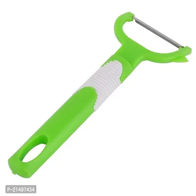 SKAB Plastic Handle Metal Vegetable Fruit Peeler Cutter (Green- White)-thumb3