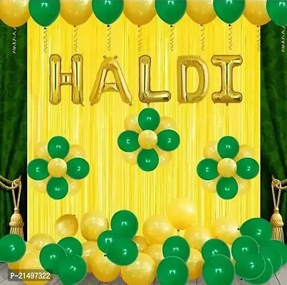 Skab? Haldi Ceremony Decoration Kit For Bride Marriage Home Decoration Balloon (Pack Of 27 Pcs)-thumb0