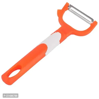 SKAB Plastic Handle Metal Vegetable Fruit Peeler Cutter (Orange - White)-thumb2