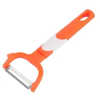 SKAB Plastic Handle Metal Vegetable Fruit Peeler Cutter (Orange - White)-thumb3