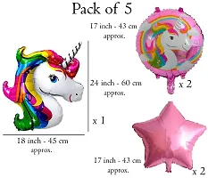 SKAB Unicorn Birthday Decorations for Girls- 5Pcs | Unicorn Theme Birthday Balloon | Foil Balloons for Birthday Decoration | Happy Birthday Decoration Kit | Birthday Balloons for Decoration's-thumb1