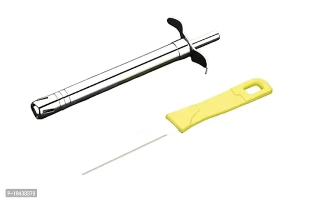 Regular Steel Gas Lighter With Yellow Knife For Kitchen Use