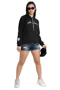 Beautiful Cotton Black Hooded Sweatshirt For Women-thumb3