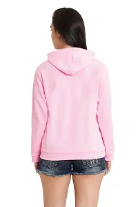 Beautiful Cotton Baby Pink Hooded Sweatshirt For Women-thumb3
