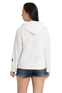 Beautiful Cotton White Hooded Sweatshirt For Women-thumb3