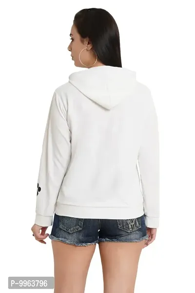 Beautiful Cotton White Hooded Sweatshirt For Women-thumb4