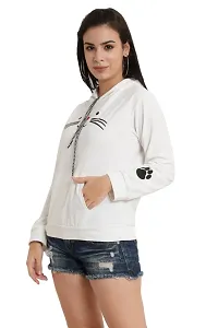 Beautiful Cotton White Hooded Sweatshirt For Women-thumb2