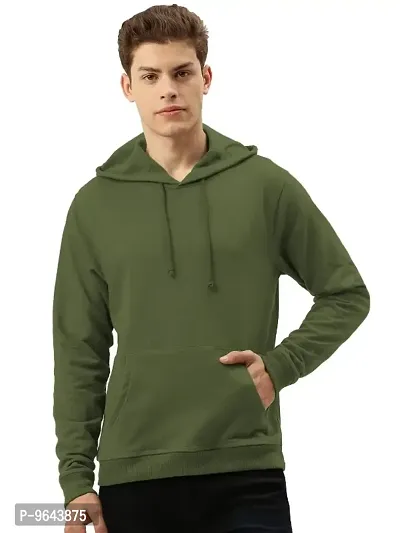 Mens Cotton Hooded Neck Hoodie For Men-thumb0