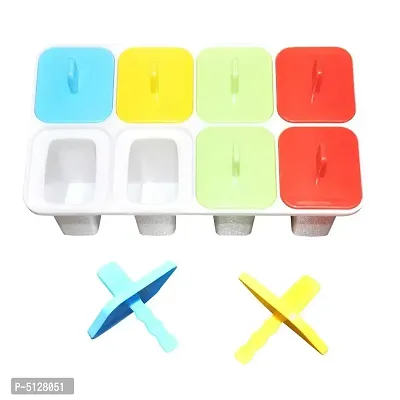 Summer Special 8 Pcs Ice Cream Candy Kulfi Maker Popsicle Mold Set (Multicolor-thumb2