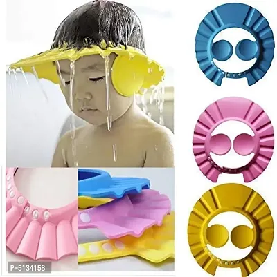 Adjustable Soft Bathing & Shower Protection For Eyes And Ear - Hair Wash Cap For Children-thumb0