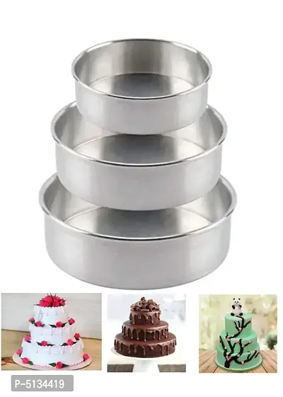 Aluminum Baking Round Cake Pan/Mould for Microwave Oven -( Diameter 6-thumb0