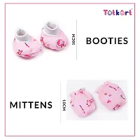 Totkart New Born Baby Caps, Mittens, Socks/Baby Cap Set 0 to 9 Months, Blue Pink-thumb4