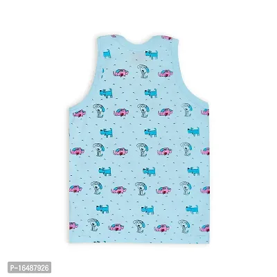 Totkart New Born Baby Pure Cotton Printed Regular Fit Sando Innerwear Baniyan Kids Vest Infants Sleeveless Undershirts for Cute Boys Girls Pack of 3-thumb2