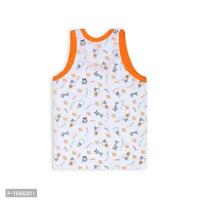 Totkart New Born Baby Pure Cotton Printed Regular Fit Sando Innerwear Baniyan Kids Vest Infants Sleeveless Undershirts for Baby Boys Girls Pack of 3-thumb2