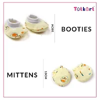 Totkart New Born Baby Caps, Mittens, Socks/Baby Cap Set 0 to 9 Months, Green Lemon-thumb4
