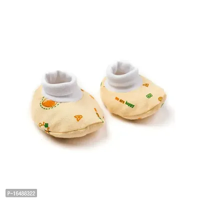 Totkart Baby Cap Mittens Booties Combo Set in Soft Cotton Mittens for New Born Baby, Orange-thumb2