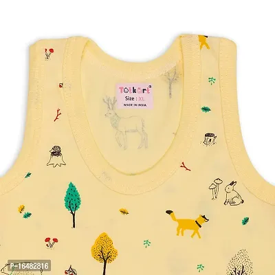 Totkart Printed Summer Vest for Babies Baniyan Cotton Inner wear for Baby Sleeveless Undershirts for Kids Sando ganji for Toddler Girls/Boys Pack of 3-thumb3