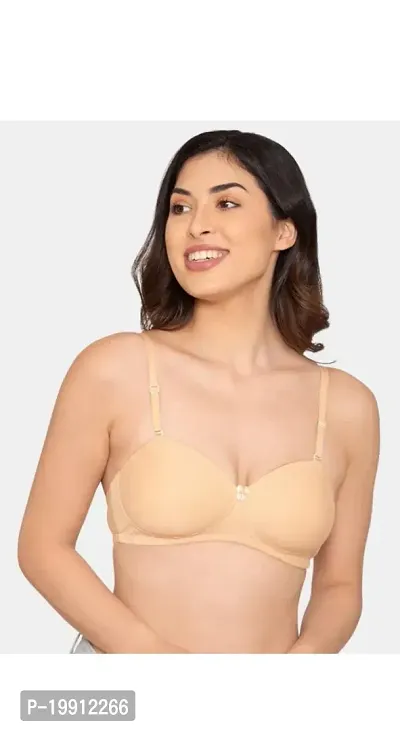 Stylish Pink Cotton Solid Bras For Women-thumb0