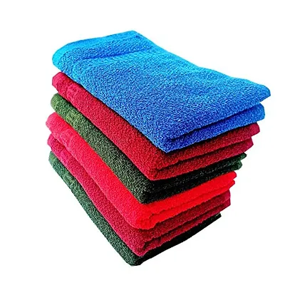 Space Fly Cotton Plain High Absorbent Hand Towels In Dark Colors (Multicolour, 11x 17 inch), Set of 10