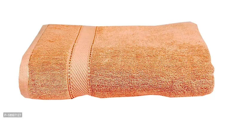 Space Fly Best Luxury100% Cotton Super Highly Absorbent Big Size 28X58 inch Plain Bath Towels, 450GSM (1 Piece) (Peach)-thumb0