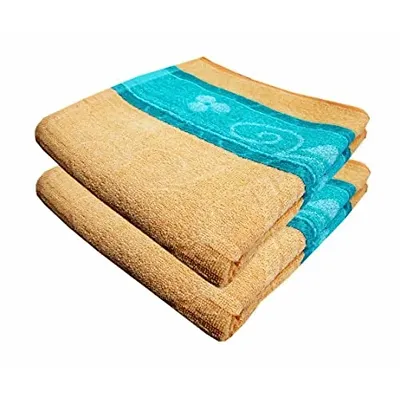 Space Fly Keeps You Fresh 100% Cotton Big Size Bath Towels, 2 Piece (Size 28 X 58 Inch_Multi)