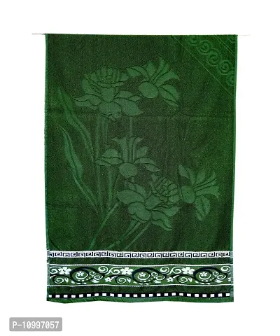 Space Fly Cotton Attractive Bath Towels, Embroidered Border (24X54 Inches, Green) (1 Piece)-thumb3