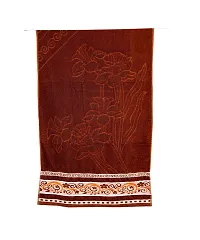 Space Fly Cotton Attractive Bath Towels, Embroidered Border (24X54 Inches, Brown) (1 Piece)-thumb2