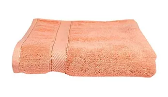 Space Fly Best Luxury100% Cotton Super Highly Absorbent Big Size 28X58 inch Plain Bath Towels, 450GSM (1 Piece) (Peach)-thumb3