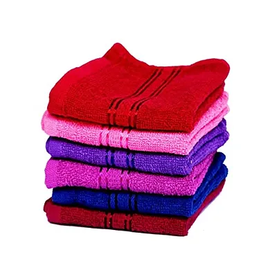 Space Fly SILVERLINE Very Soft Fresh Loom 300 GSM 100% Cotton Face Towel, Handkerchiefs (5 Pieces) (Multi Color)