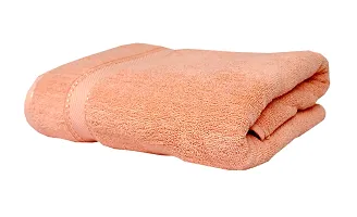 Space Fly Best Luxury100% Cotton Super Highly Absorbent Big Size 28X58 inch Plain Bath Towels, 450GSM (1 Piece) (Peach)-thumb1