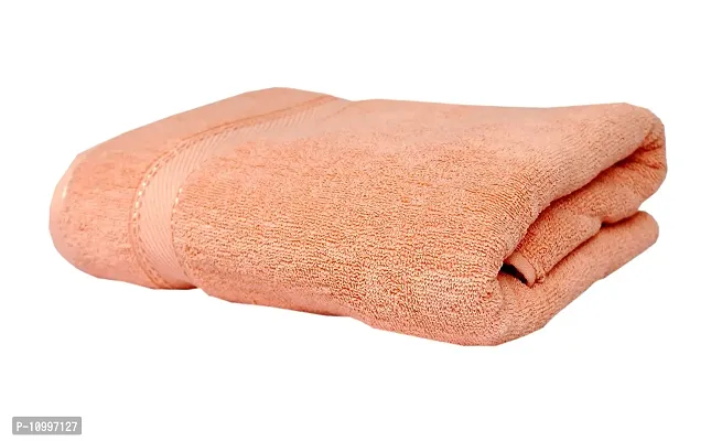 Space Fly Best Luxury100% Cotton Super Highly Absorbent Big Size 28X58 inch Plain Bath Towels, 450GSM (1 Piece) (Peach)-thumb2