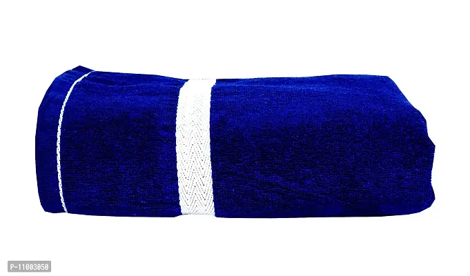 Space Fly Cotton Plain Dark Color Bath Towels Highly Absorbent, Big Size 28X58 inch (1 Piece) (Blue)-thumb0