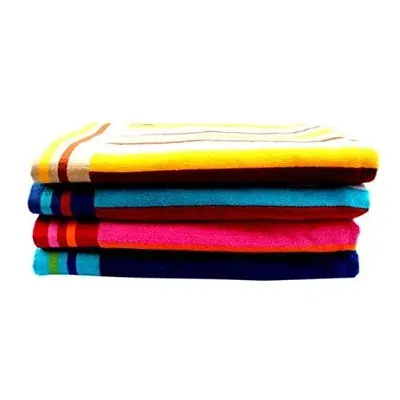 Space Fly Fine Soft & Cotton Attractive, Light Weight, Striped 4 Hand Towels (12X18 Inch_ Multi)