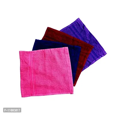 Space Fly SILVERLINE Very Soft Fresh Loom 300 GSM 100% Cotton Face Towel, Handkerchiefs (5 Pieces) (Multi Color)-thumb3