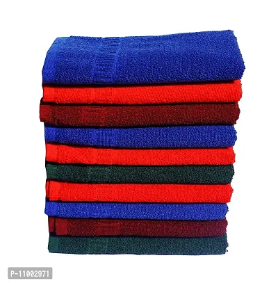Space Fly Cotton Plain Hand Towels High Absrobent, Set of 10 (13 inch X 20 inch_Multi Color)-thumb0