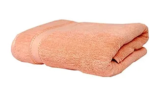 Space Fly Best Luxury100% Cotton Super Highly Absorbent Big Size 28X58 inch Plain Bath Towels, 450GSM (1 Piece) (Peach)-thumb2