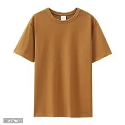 Stylish Polyester Solid Round Neck T-Shirt For Men-thumb0