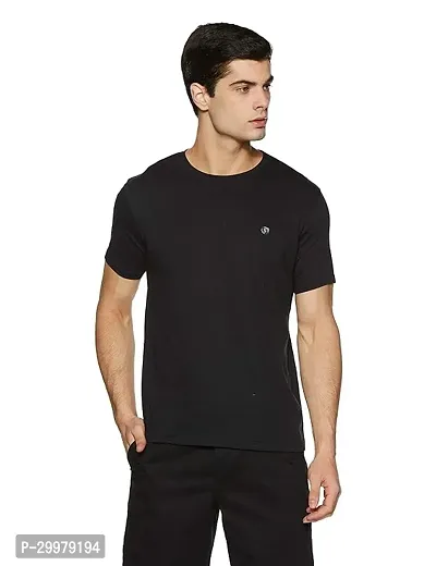 Stylish Polyester Solid Round Neck T-Shirt For Men-thumb0