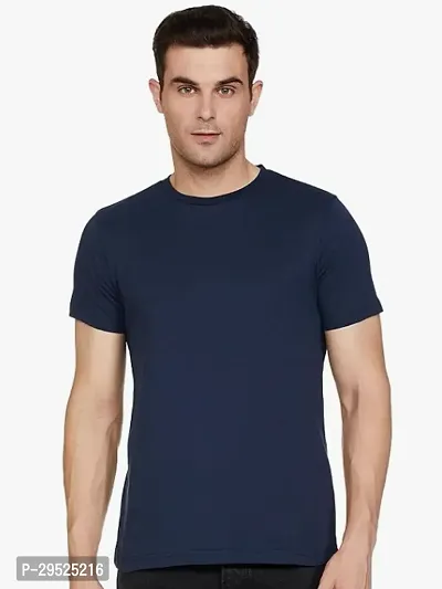 Stylish Cotton Solid  T-Shirt For Men-thumb0