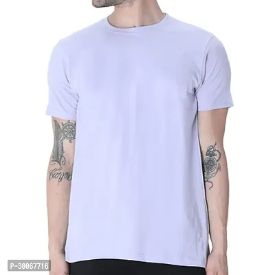 Stylish Polyester Solid Round Neck T Shirt For Men