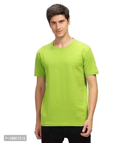 Stylish Polyester Solid Round Neck T Shirt For Men