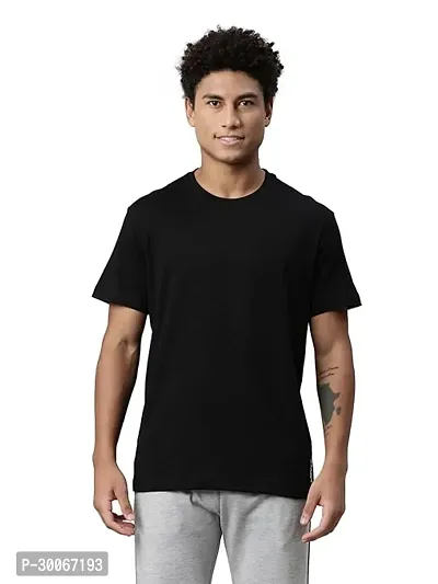 Stylish Polyester Solid Round Neck T Shirt For Men-thumb0