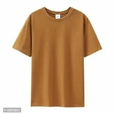 Stylish Polyester Solid Round Neck T-Shirt For Men