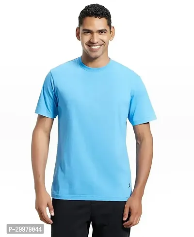 Stylish Polyester Solid Round Neck T-Shirt For Men-thumb0